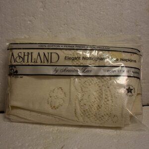 Ashland Elegant Nottingham Lace Napkins by Scranton Lace Set of 4 Ivory Napkins